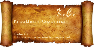 Krautheim Cezarina névjegykártya